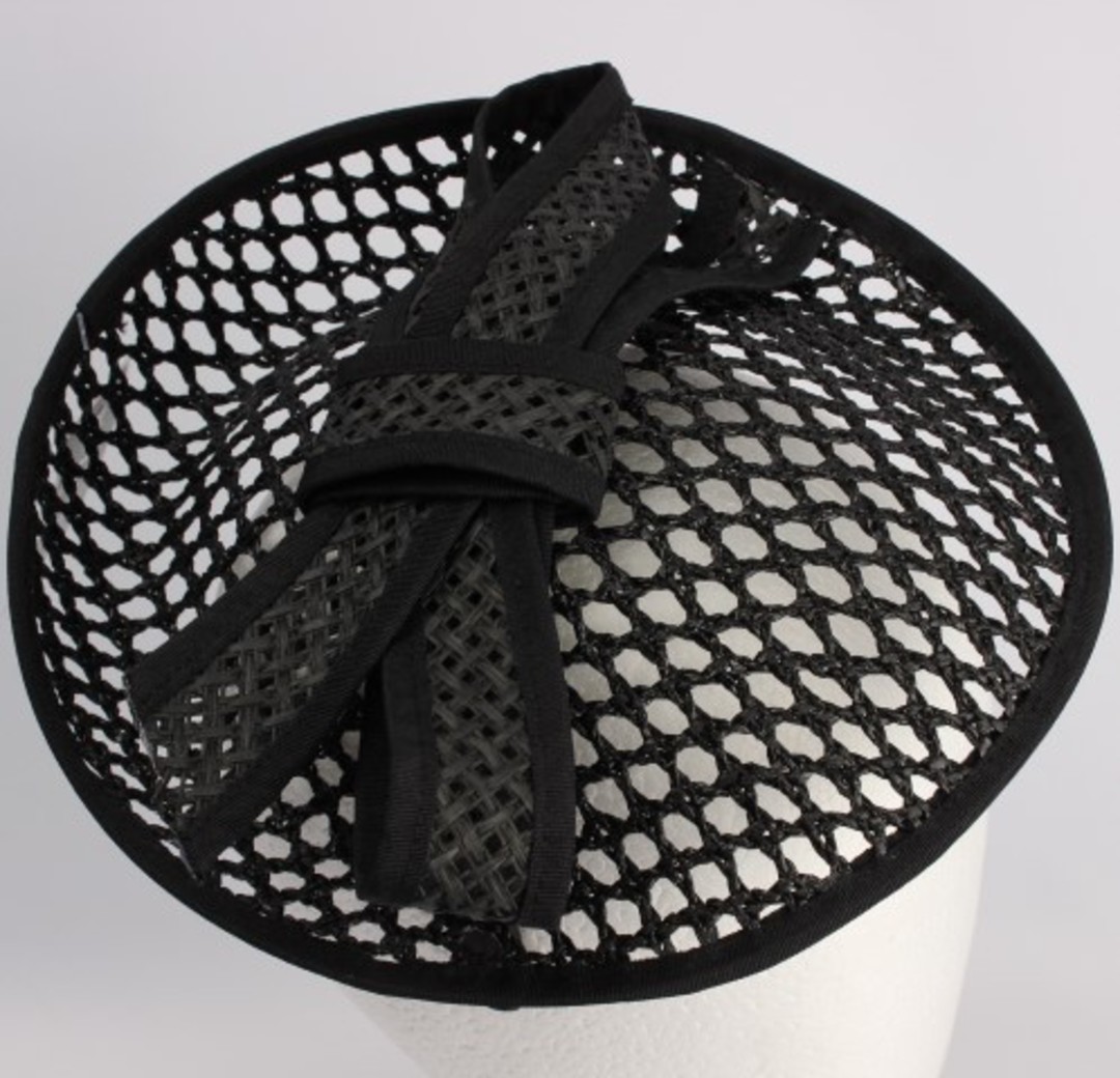 Hatinator woven w black bow on black & wht/blk bow on black Style: HS/1362 image 0
